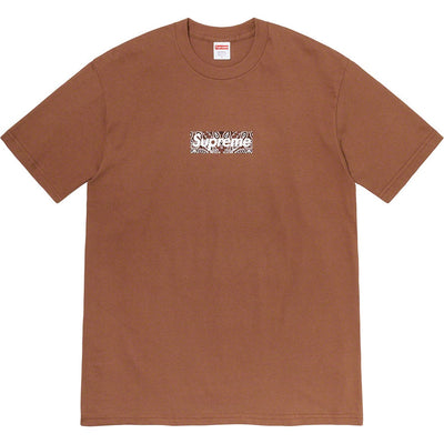 Sattars World Supreme Bandana Box Logo Tee - Brown