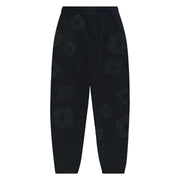 Sattars World Denim Tears Cotton Wreath Sweatpants Black Monochrome