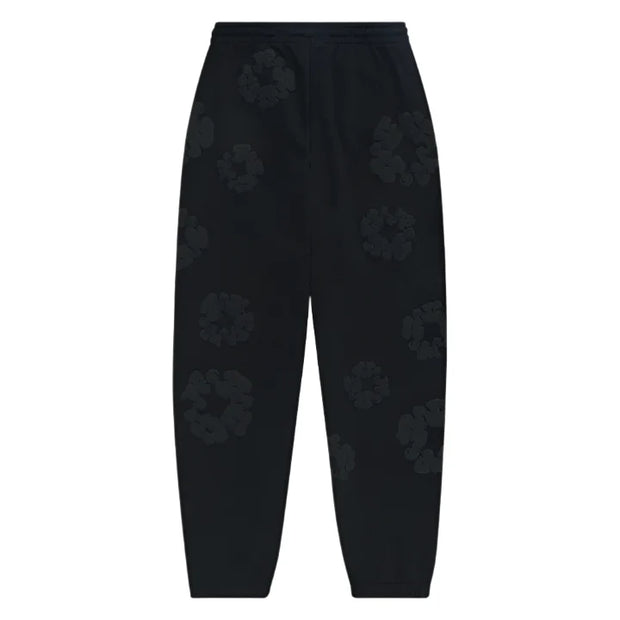 Sattars World Denim Tears Cotton Wreath Sweatpants Black Monochrome