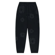 Sattars World Denim Tears Cotton Wreath Sweatpants Black Monochrome