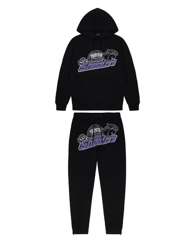 Sattars World  Hooded Tracksuit - Black/Purple