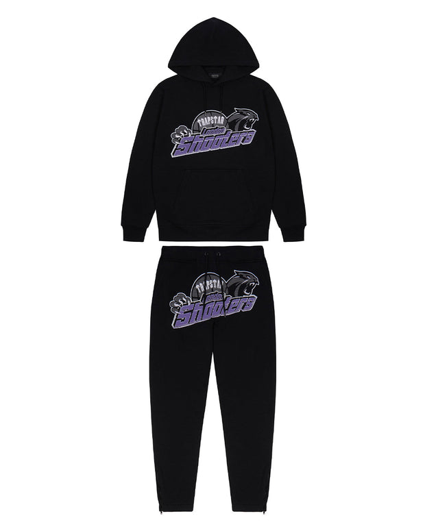 Sattars World  Hooded Tracksuit - Black/Purple