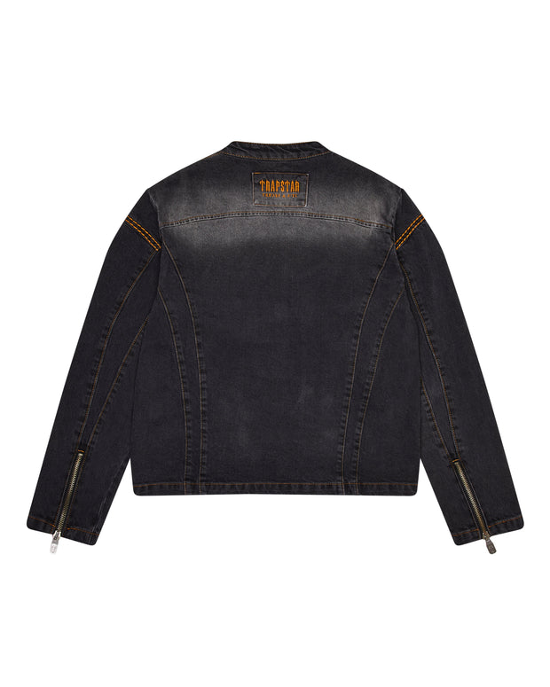 Sattars World Irongate T Panel Denim Jacket - Washed Black